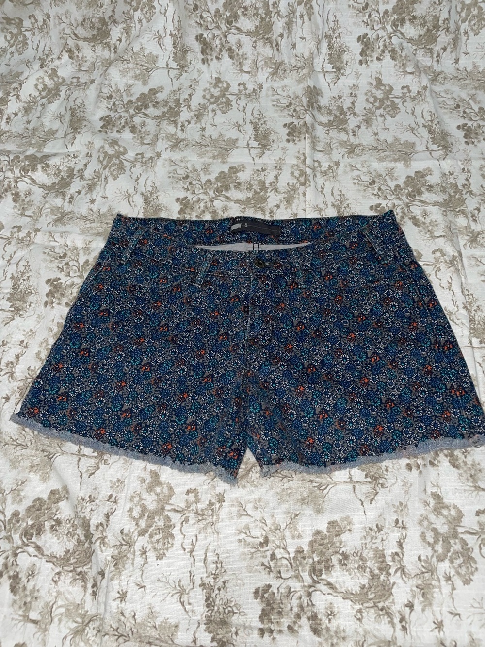 Levi's Blue Floral Print Jean Shorts